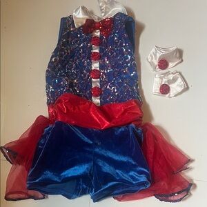 Kids Sparkling Blue and Red Costume Set